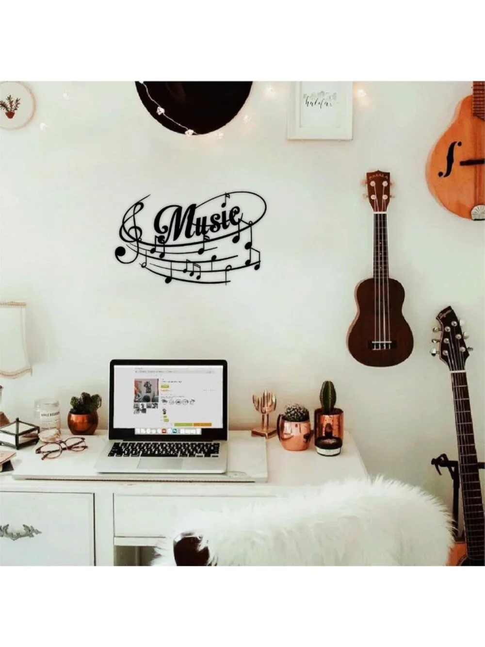 Metal Music Note Wall Art - Unique Home Décor for Music Rooms & Studios, 16